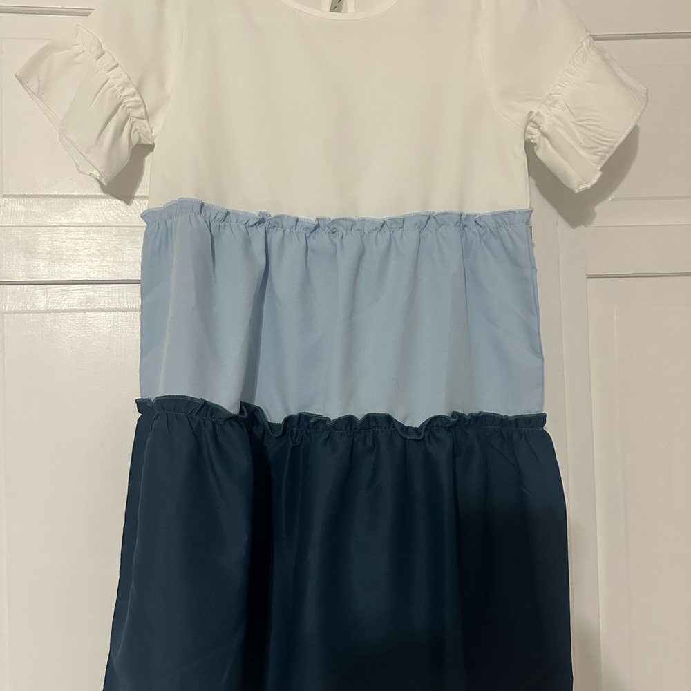 Shein Girls Color Block Tiered Dress – Size 130 (7–8Y)